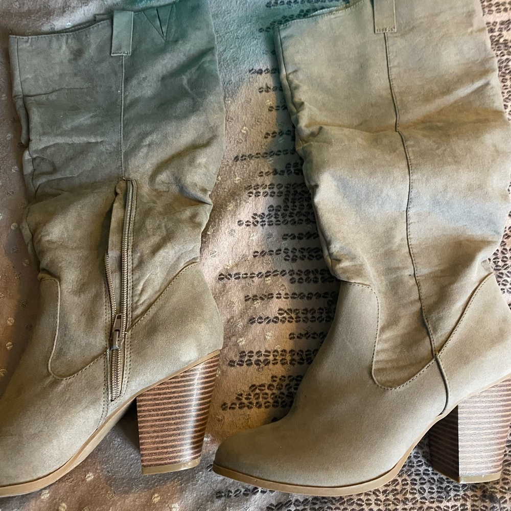 New Taupe calf heel  boots